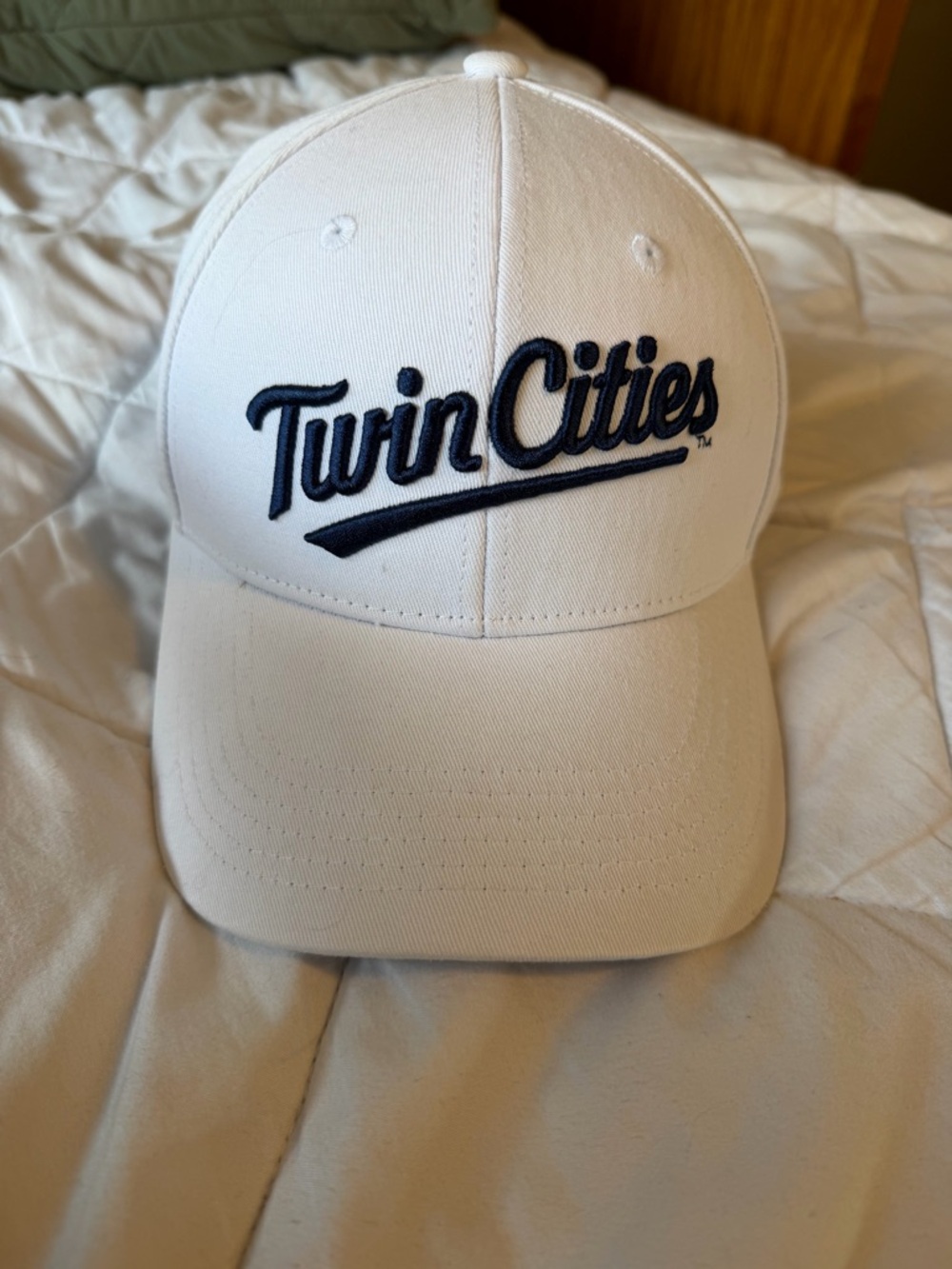 MLB Twin Cities White Baseball Cap with Navy Logo